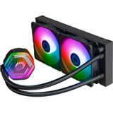 Cooler Master MASTERLIQUID 240 ATMOS - Vloeistof-koelsysteem processor - afmeting radiator: 240 mm - voor Intel LGA 115x, 1200, 1700 - AMD AM5, AM4 - 2x Sickleflow Edge 120 ARGB Fans - Aluminium - zwart