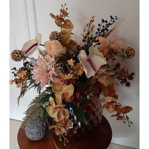 Zijdenboeket - Zijden Boeket - Kunstbloemen - Zijden Bloemen - Nepbloemen zachte kleuren 65*75cm