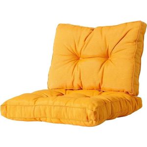 Madison - Loungekussen - Tuinkussen - Zitkussen - Rugkussen - 2-delig - 60 x 60cm - Florance Geel