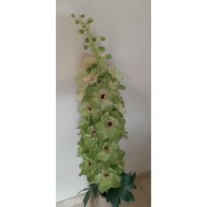 Zijden bloemen Ridderspoor Jumbo groen 95cm
