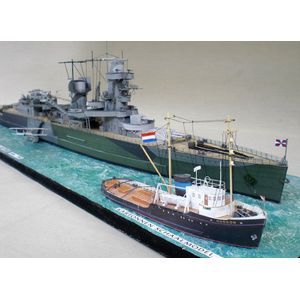 Hr. Ms. de Ruyter, lichte kruiser (1936-1942) met fokker watervliegtuigen 1:250