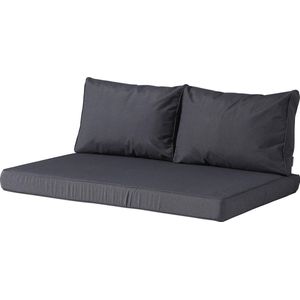 Madison - Loungekussen - Tuinkussen - Palletkussen - Rugkussen - 3-delig - 120 x 80cm - Panama Grijs