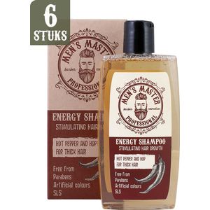 Men's Master Energy Shampoo Mannen Voordeelverpakking - Stimuleert Haargroei & Voorkomt Haarverlies - 6 x 260ml
