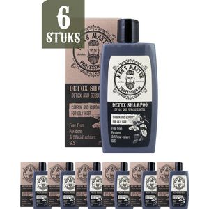 Men's Master Detox Anti Roos Shampoo Mannen Voordeelverpakking - Vermindert Roos, Jeuk en Haaruitval - 6 x 260ml