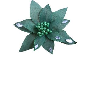 House of Seasons 5 STUKS Decoratieve clip bloem groen D35cm