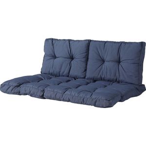 Madison - Loungekussen - Tuinkussen - Palletkussen - Rugkussen - 3-delig - 120 x 80cm - Florance Saffier Blauw