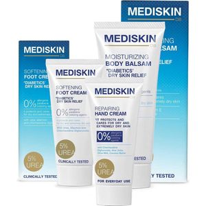 Mediskin Ureum Voordeelverpakking 3-delige Set - Bodylotion, Handcrème & Voetencrème - Hydrateert & Beschermt - Voor Zeer Droge Huid - 350ml