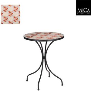 Mica Decoearions Amara bijzettafel Geel , mozaiek H 76 x D 61cm