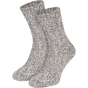 Geitenwollen - Geitenwollen Sokken - Grijs - 50% Echte Schapen Wol - 2 Paar Verpakt