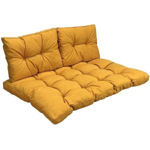 Madison - Loungekussen - Tuinkussen - Palletkussen - Rugkussen - 3-delig - 120 x 80cm - Florance Geel