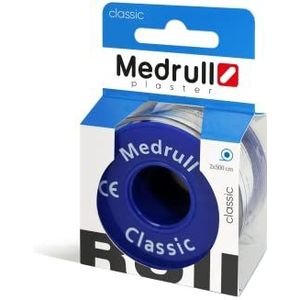 Medrull Fixeerpleister Classic 5 m x 2 cm Tapeband van wondverbanden, hechtpleister wit rol in doos