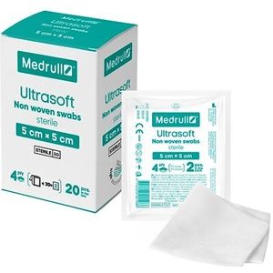 Medrull Compressen niet-geweven STERIL ULTRASOFT 40 stuks (20x 2 stuks) , 4-laags 5cm x 5cm