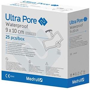Medrull Ultra Pore Steriel Waterdichte Wond Dressing Gips 25 Stuks, 10 cm Lengte x 9 cm Breedte