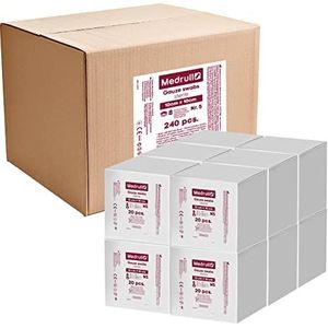 Medrull Mullwattenstaafjes Steriel 10 x 10 cm niet-klevende wondkussens - extra absorberend 8-laags verpakt 5 stuks x20 papieren zakken/x 12 dozen (1200 stuks)