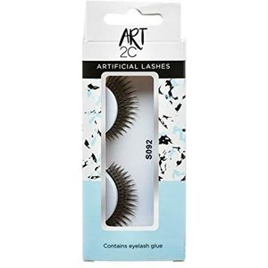 Art 2C - Herbruikbare synthetische kunstwimpers, kwaliteitsproduct, dik en sterk, veilig voor natuurlijke wimpers - S092