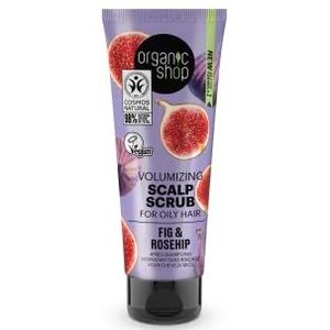 Organic Shop - Volumizing Scalp Scrub - Voor Vet Haar - Vijgen en Rozenbottel - 75 ml
