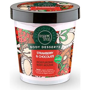Organic Shop - Body Desserts - Body Mousse - Aardbei & Chocolade - 450 ml