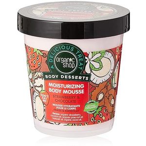 Organic Shop Body Desserts Strawberry & Chocolate Body Mousse  met Hydraterende Werking 450 ml