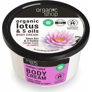 Organic Shop - Organic Lotus & 5 Oils - Bodycrème - 250 ml - Natuurlijke Ingrediënten