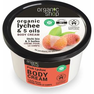Organic Shop - Lychee & 5 Oils - Verzorgende Body Crème - 250 ml - Natuurlijke Ingrediënten