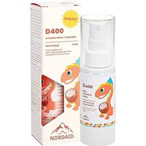 Vitamine D-spray voor baby's vanaf de geboorte - 400 IE gedurende 200 dagen - alternatief voor druppels & capsules - kokosoliespray - vitamine D-olie - vitamine D3 - kindervitamines - versterken het immuunsysteem van kinderen - Nordaid