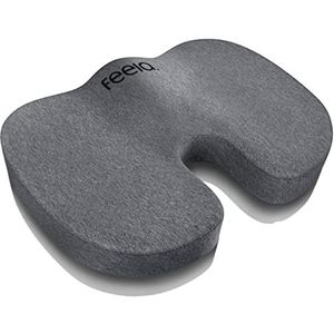 feela.® Orthopedisch zitkussen, 3 hardheidsgraden, ergonomisch zitkussen voor bureaustoel en dergelijke, vermindert pijn en verhoogt zitcomfort, bevordert de doorbloeding en verlicht het stuitbeen