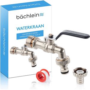 Bächlein universele waterkraan voor de tuin [antraciet] incl. 2 slangaansluitingen - edele kogelkraan met 1/2 en 3/4 inch aansluiting, uitloop buitenkraan