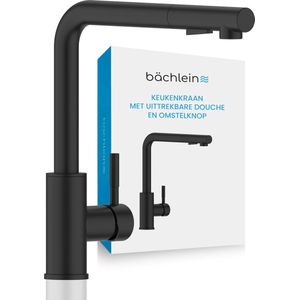 Bächlein Spültischarmatur Elegante Küchenarmatur Varvaro (Schwarz-matt) hochwertige Designarmatur mit ausziehbarer Wasserbrause