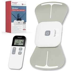 TERAPIO Draadloze TENS Apparaat voor Natuurlijke Pijnbestrijding. Portable TENS device & Electrostimulation Machine with Remote Control. Oplaadbaar, 15 Standen voor Algemene Pijnbestrijding.