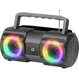 Defender LUIDSPREKER DEFENDER BEATBOX 20 BLUETOOTH 20W LICHT/BT/MIC/FM/USB/TF (5 h, Oplaadbare batterij), Bluetooth luidspreker, Zwart