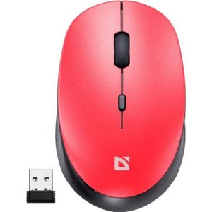 Defender - Standard Muis - Rood - Draadloos - Ergonomisch Ontwerp
