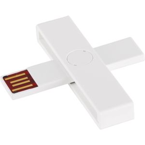 Pluss - ID-Smartcardlezer - Wit - USB 2.0 - Geheugenkaartlezer