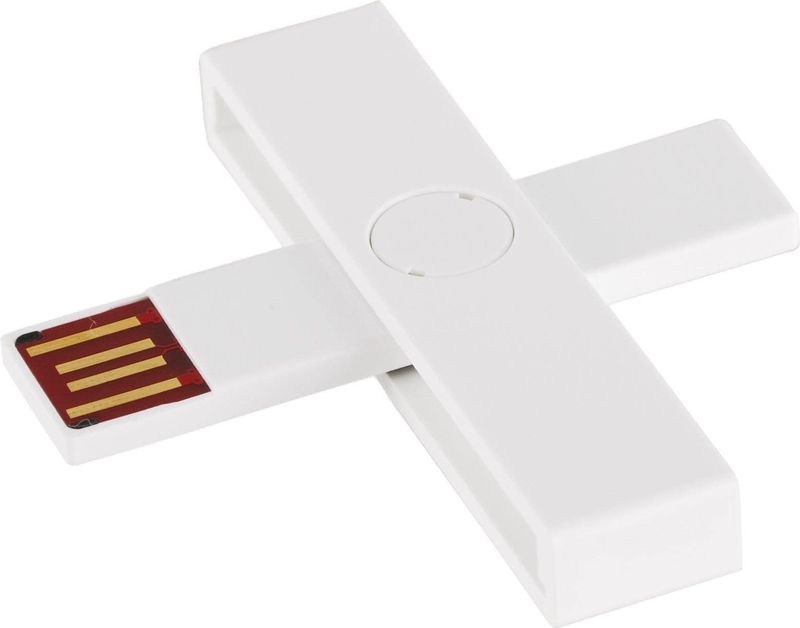 Pluss ID-smartcardlezer wit (USB 2.0), Geheugenkaartlezer, Wit