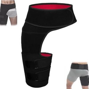Sciatica Brace, Wrap Hip Brace,Groin Thigh Sleeve Hip Support Wrap, Wrap Hip Brace For Men Women (red)
