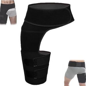 Sciatica Brace, Wrap Hip Brace,Groin Thigh Sleeve Hip Support Wrap, Wrap Hip Brace For Men Women (black)