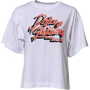 Dolce & Gabbana, Dames, Tops, Wit, Maat: 3XS Katoen,