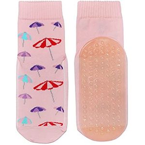 Weri Spezials Strandsokken, badsokken voor kinderen en het hele gezin met doorlopende ABS-coating, Thermolite Aqua-strandsokken in meerdere designs, roze parasol, 35/38 EU