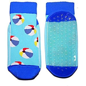 Weri Spezials Strandsokken, badsokken voor kinderen en het hele gezin met doorlopende ABS-coating, Thermolite Aqua-strandsokken in meerdere designs, turquoise strandballen, 31-34