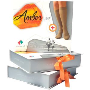 Compressiekousen - Steunkousen - met ABMER Microdeeltjes (10-18 m Hg) - CADEAU verpakking UNISEX - H:158-170cm - BEIGE / M