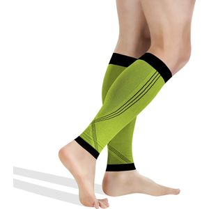 Beensleeve - Kuit Compressie - Calf Sleeves - Geel Medium (kuit 33-42cm) - H: 170-182cm