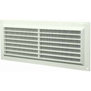 Europlast kunststof ventilatierooster rechthoekig wit met grill 130 x 300mm - VR1330