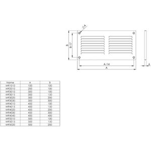 Europlast metalen ventilatierooster vierkant wit 100 x 100mm - MR1010
