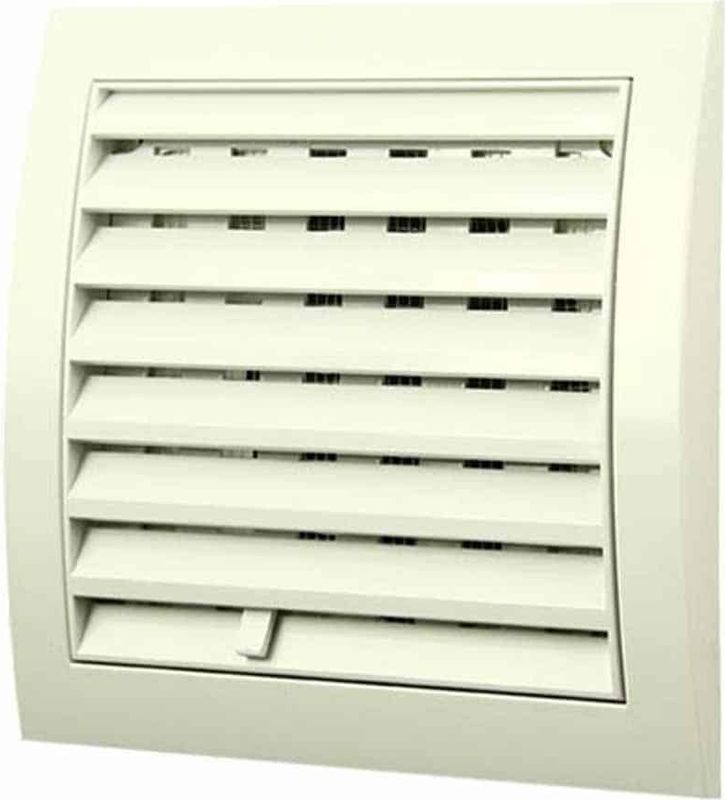 Muurrooster regelbaar 190x190 diameter: 150 wit ND15R