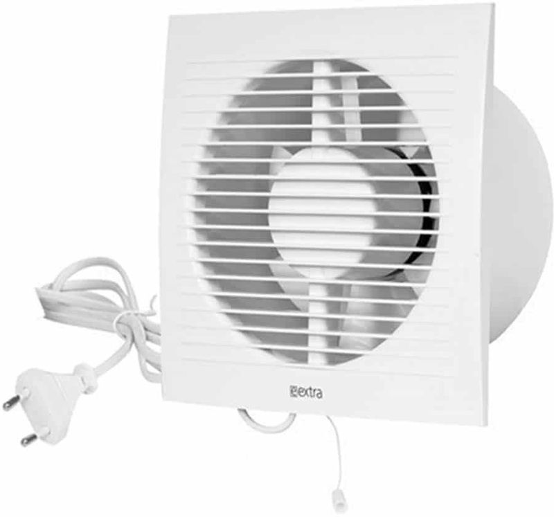 EE - Badkamerventilator Wit - Diameter 100 mm - Trekkoord en Stekker