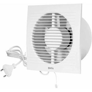 Badkamerventilator diameter 125 mm WIT met Trekkoord en stekker - EE125WP