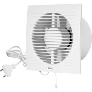 Badkamerventilator 150 mm Wit met trekkoord en stekker - EE150WP