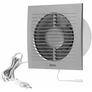 Europlast badkamerventilator 150 mm zilver met trekkoord en stekker - EE150WPS