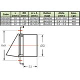 Europlast kunststof gevelrooster met terugslagklep 150 x 150mm grijs Ã˜ 100 mm - ND10FVP