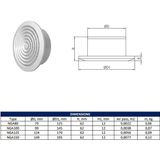 Europlast kunststof ventilatierooster rond antraciet met grill Ã˜ 125mm - NGA125A