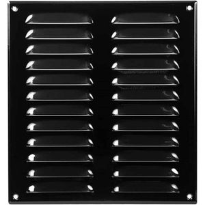 260x280mm Ventilatierooster met Insectenhor - Metalen Ventilatieroosters - Toevoer- en Afvoerrooster - Staal, Zwart